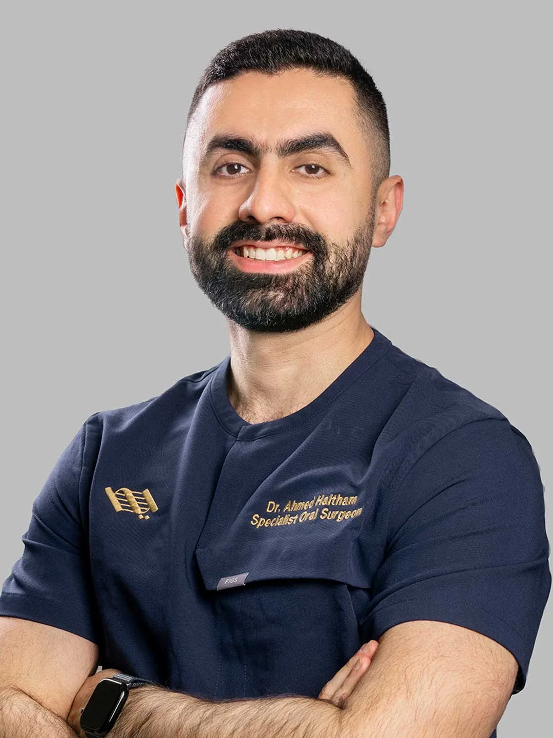 Portrait of Dr. Ahmed Haitham - Specialist Oral & Maxillofacial Surgeon and Implantologist at Harmony Medical Center in MBZ City, Abu Dhabi